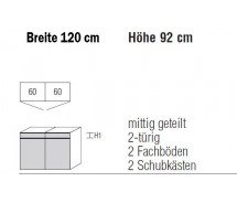 Nolte Möbel Kommode Alegro2 Style, 120 x 92 cm, 2 Türen, 2 Schubkästen in verschiedenen Farben